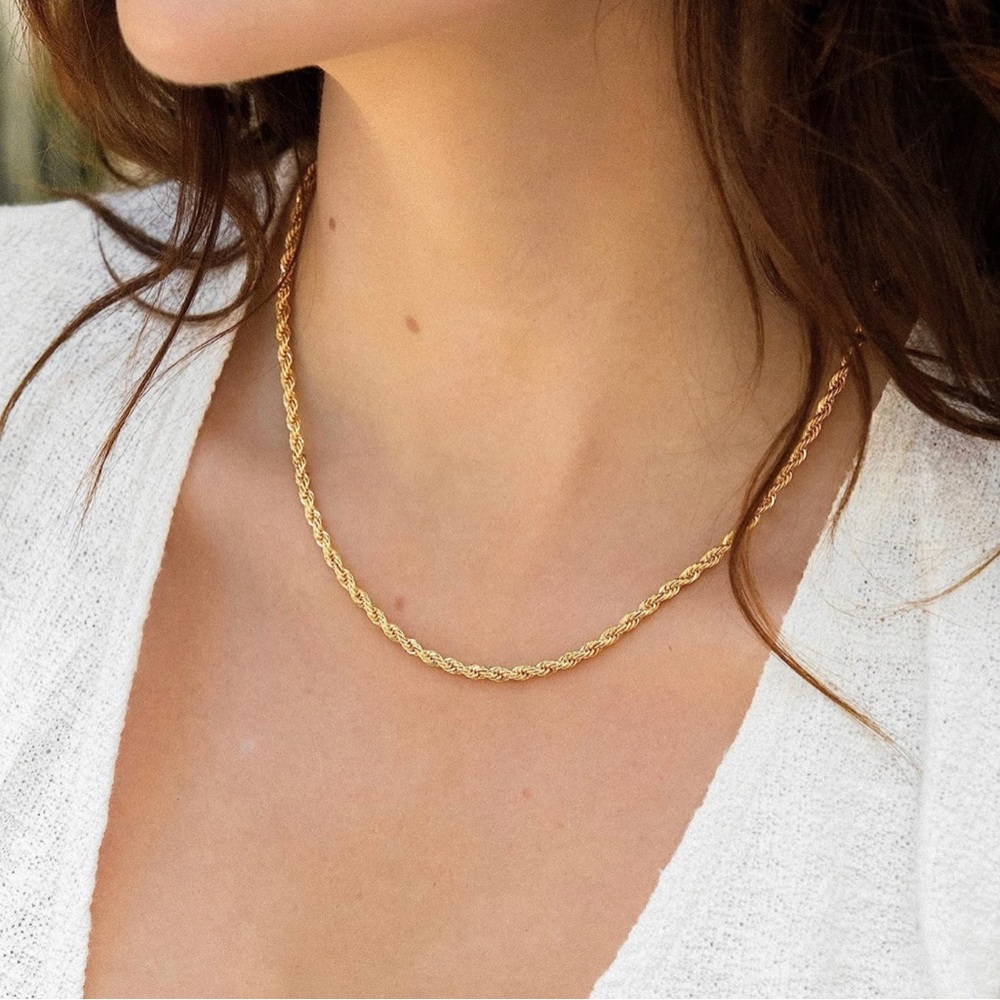 Gold Rope Chain Necklace